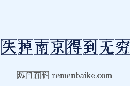 失掉南京得到无穷是什么意思的图片